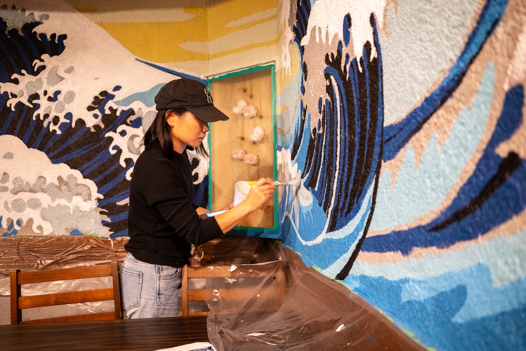 池袋 居酒屋「海の司」店内壁画制作