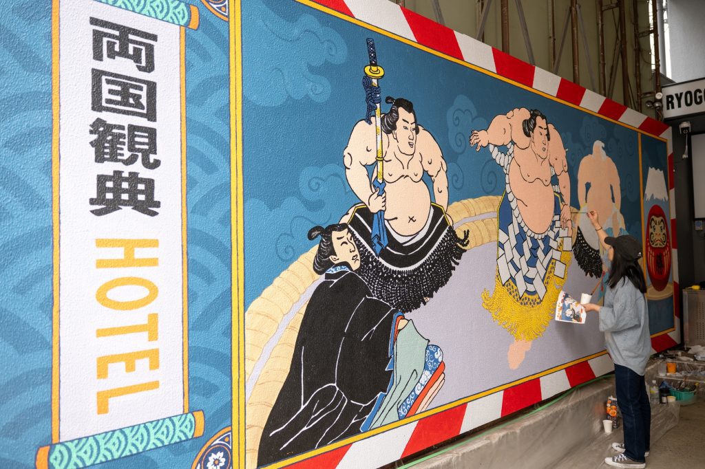 両国観典ホテル 相撲テーマ壁画制作