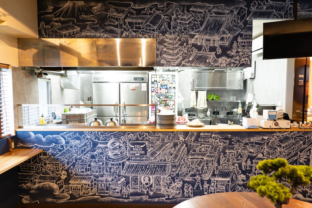 THE WAGYU BROTHERS バーガー店内壁画